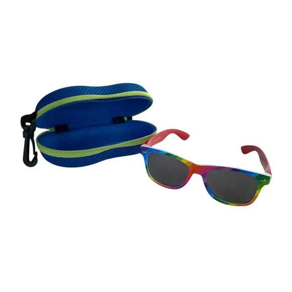 Skittles Candy Rainbow Striped Sunglasses LGBT Pride Party Shades Smoke Lens - Picture 4 of 7